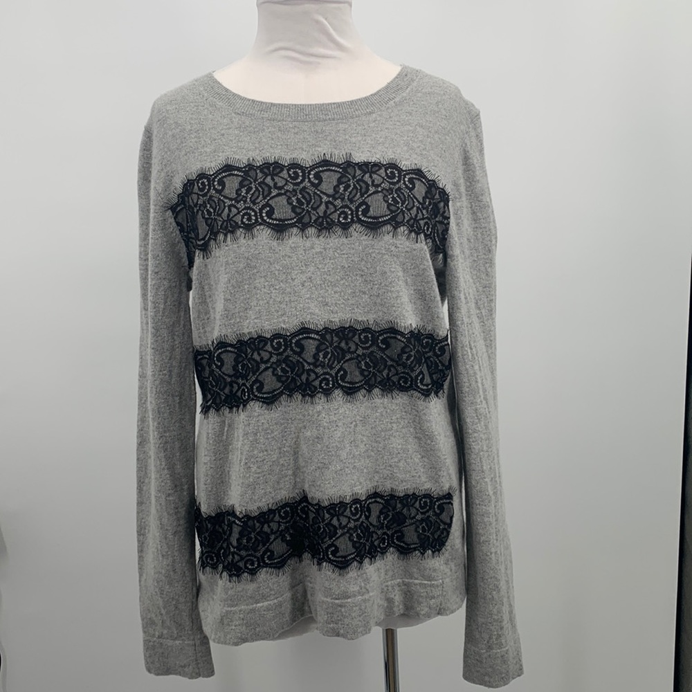J.Crew Gray Lace Sweater Size L